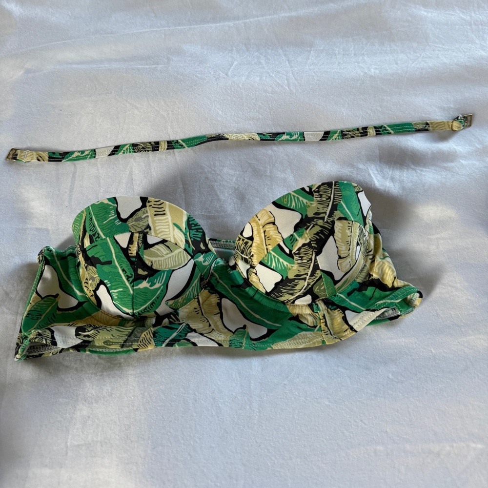 Top Shop banana leaf pattern bikini top